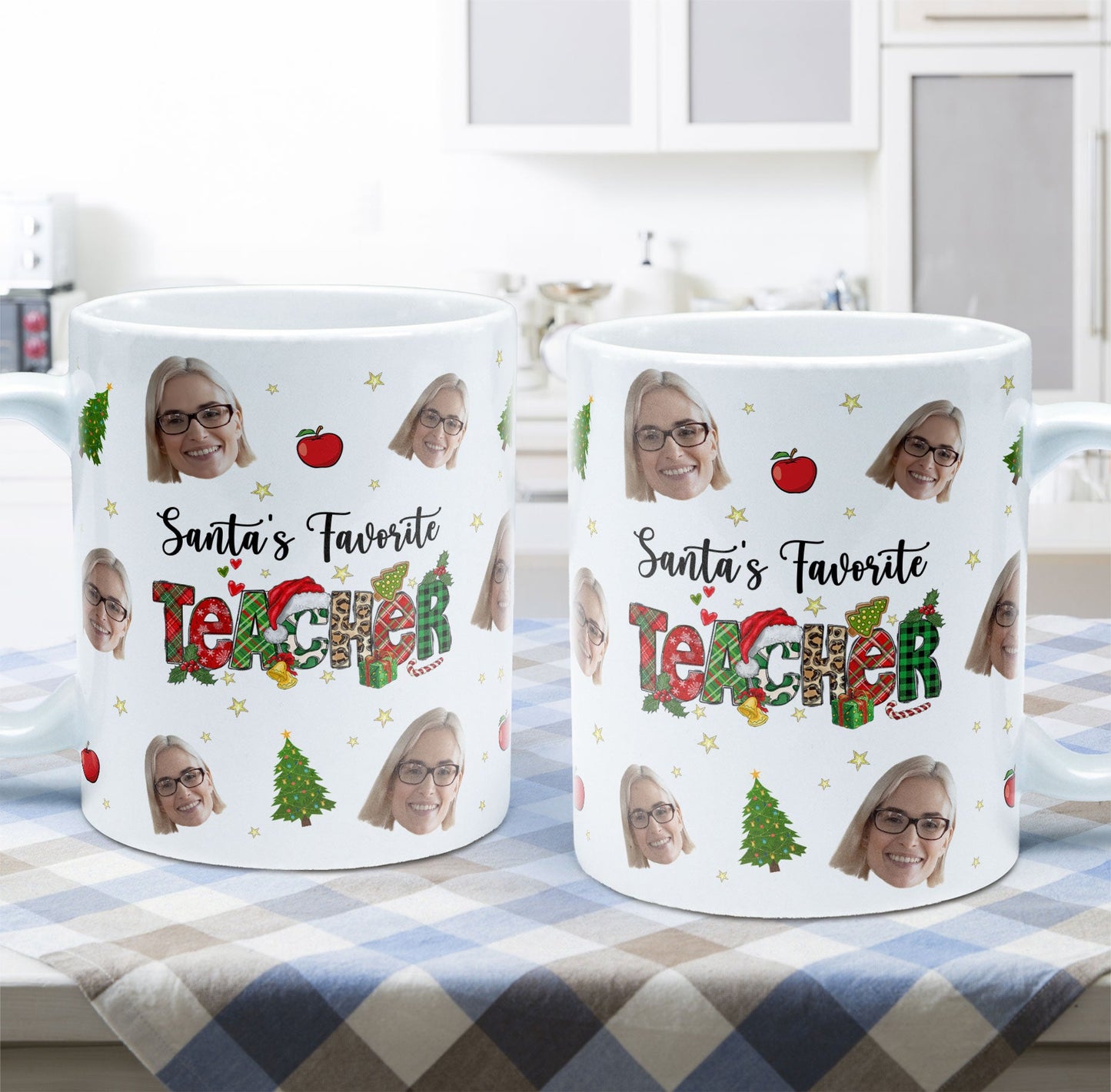 Santa's Favorite Teacher - Personalized Photo Mug