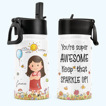 Sassy Little Soul - Personalized Kids Water Bottle With Straw Lid