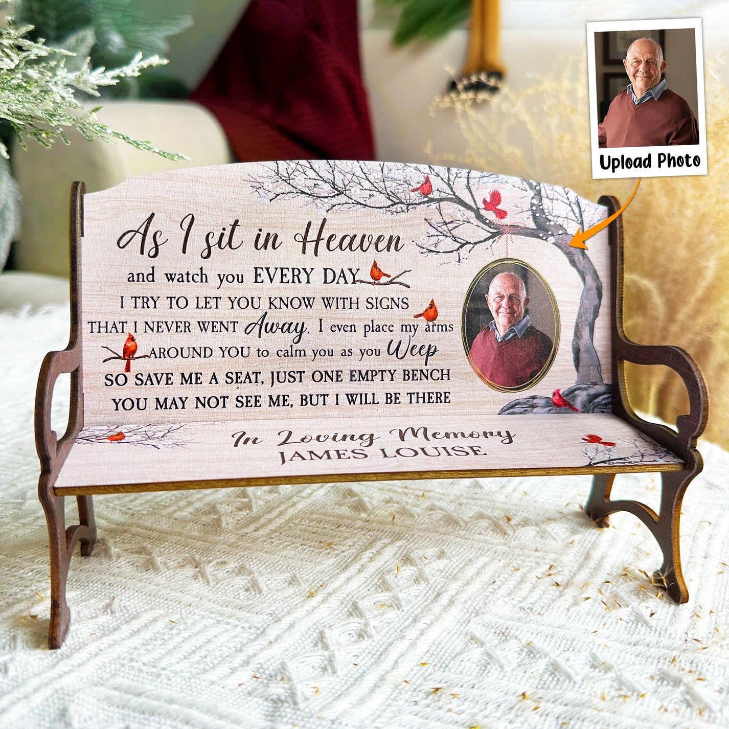 Save Me A Seat - Personalized Photo Memorial Bench – Macorner