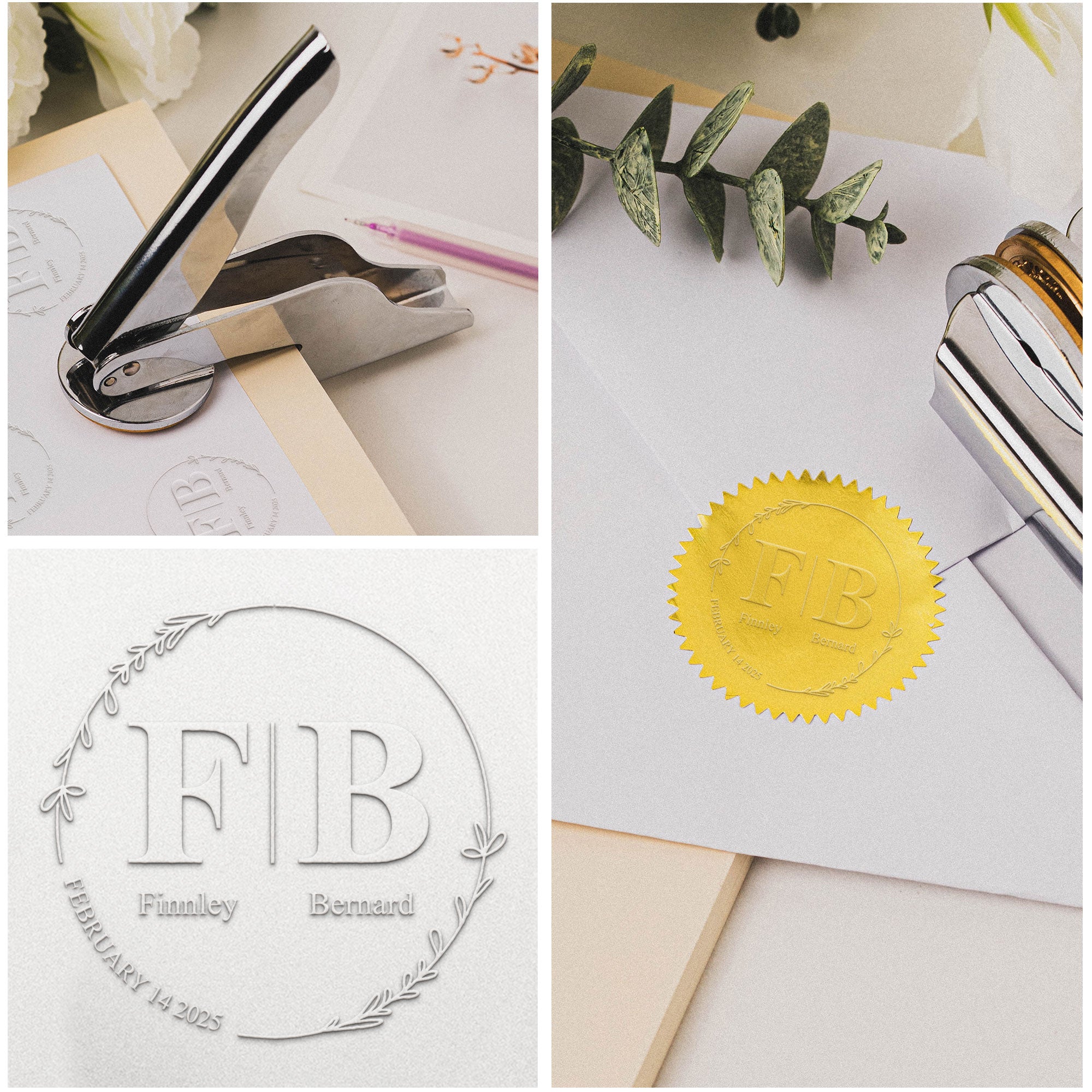 Save The Date - Personalized Book Embosser Stamp