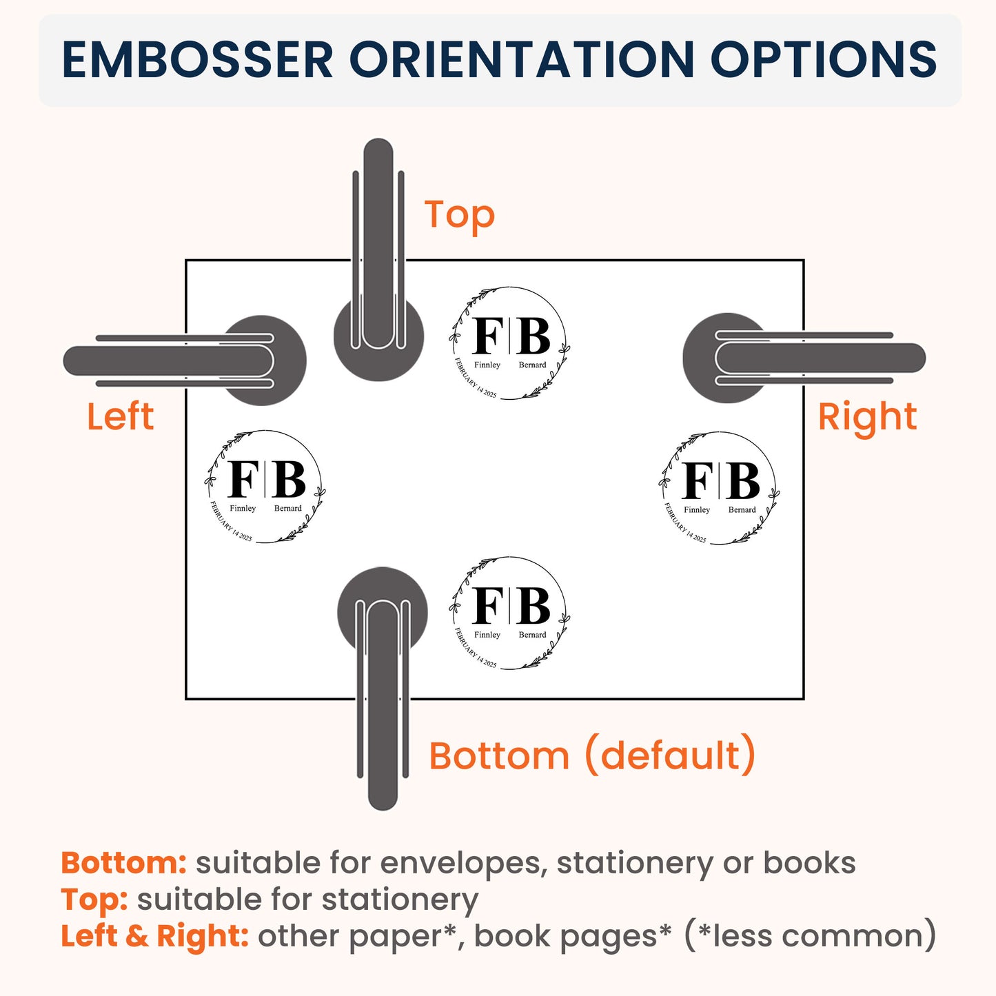 Save The Date - Personalized Book Embosser Stamp