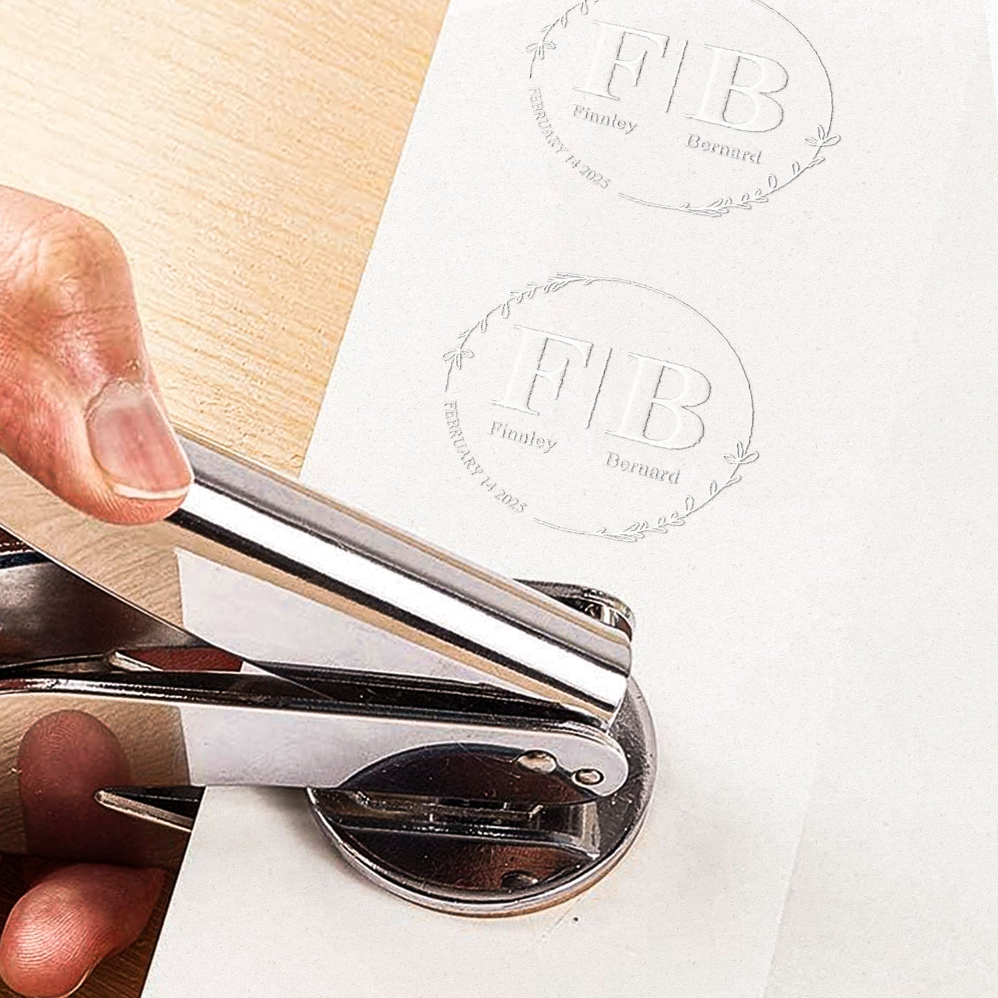 Save The Date - Personalized Book Embosser Stamp