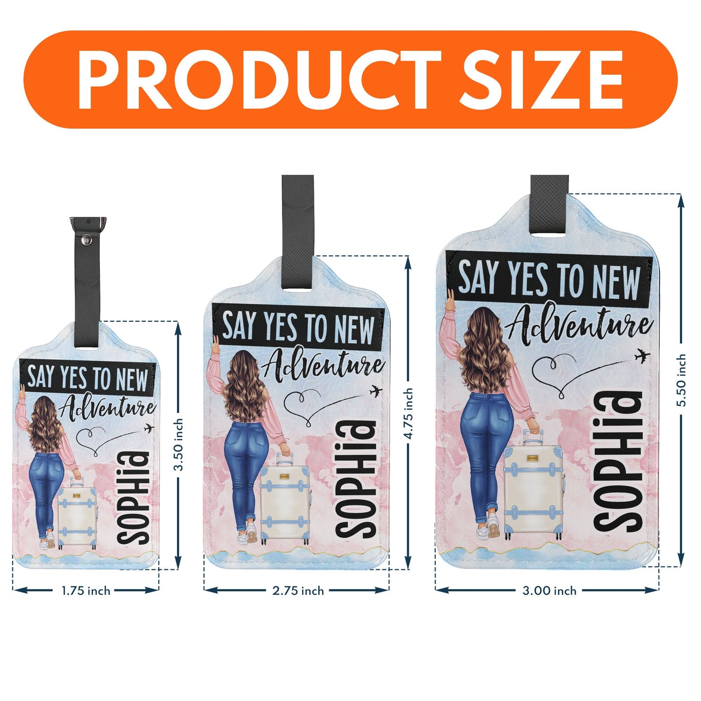 Say Yes To New Adventure - Personalized Luggage Tag