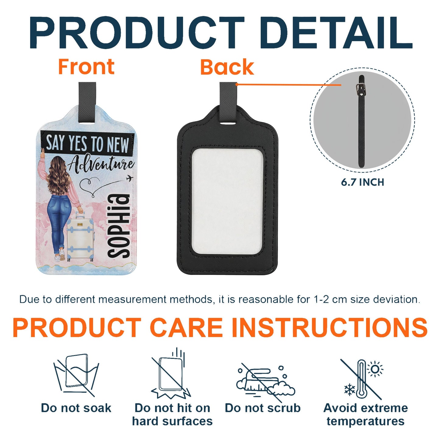 Say Yes To New Adventure - Personalized Luggage Tag