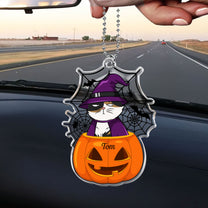 Scary Monster Pet In The Pumpkin Halloween Gift - Personalized Car Photo Ornament