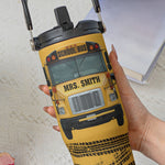 School Bus Driver Life Custom Name Gift - Personalized 30oz Tumbler With Handle