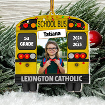 School Bus Kid - Personalized Acrylic Photo Ornament