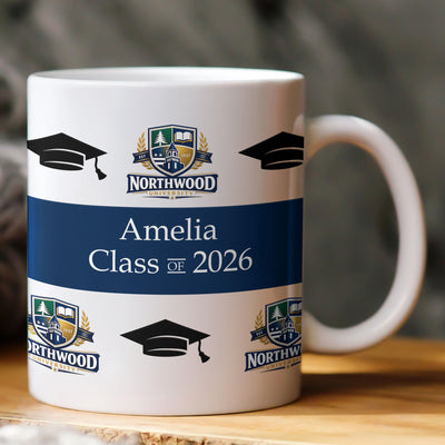 School Logo, High School Logo, Club Logo Graduation Photo - Personalized Mug