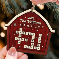 Scrabble Family Love - Personalized Wooden Ornament