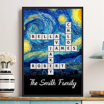 Scrabble Name Van Gogh Style - Personalized Poster