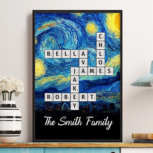 Scrabble Name Van Gogh Style - Personalized Poster
