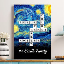 Scrabble Name Van Gogh Style - Personalized Poster