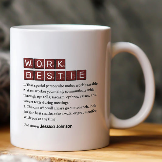 Scrabble Work Bestie - Personalized Mug