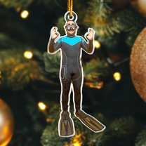 Scuba Diving Christmas Ornament For Diver - Personalized Acrylic Photo Ornament