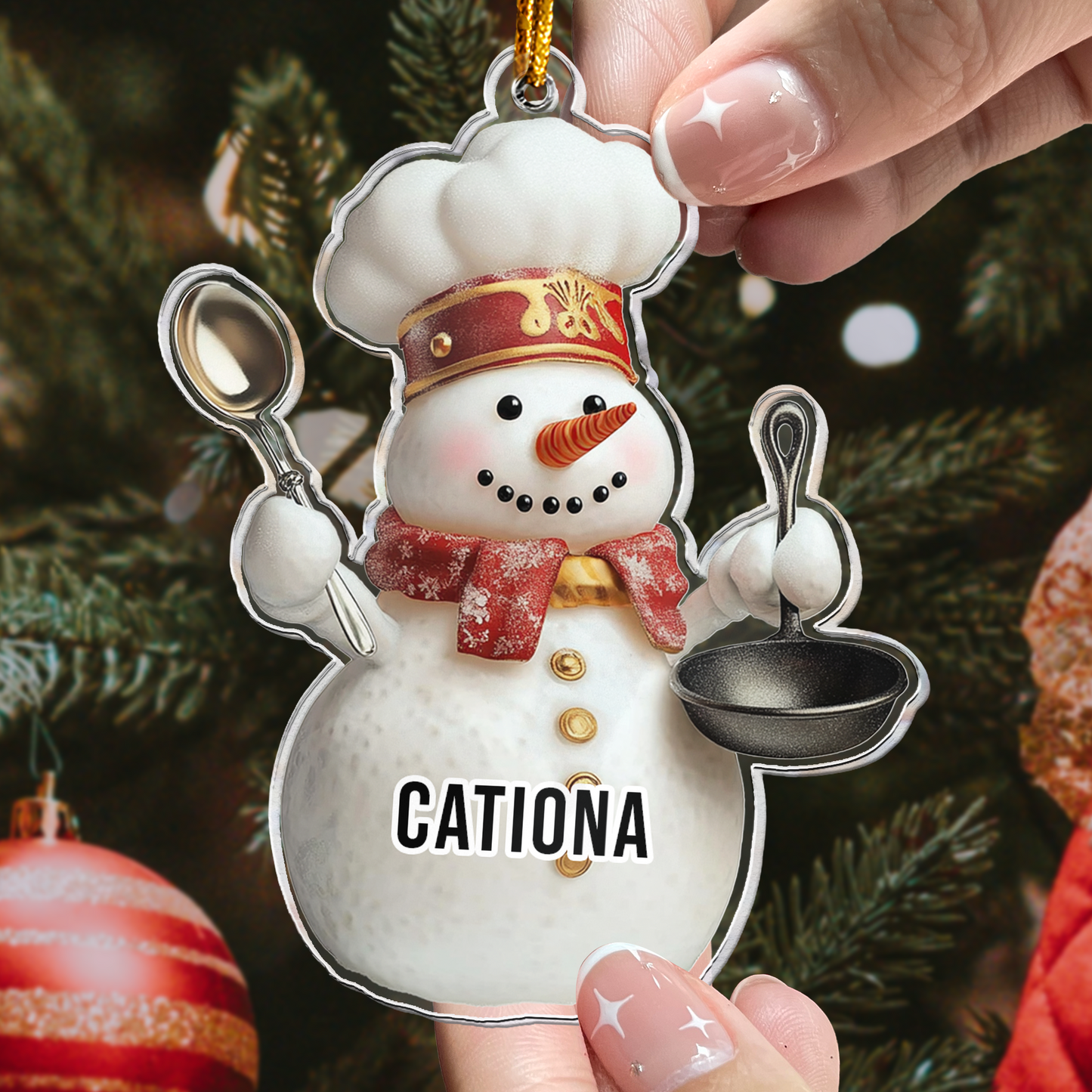 Chef Christmas Ornaments - Christmas Ornaments For Chefs - Personalized Acrylic Ornament