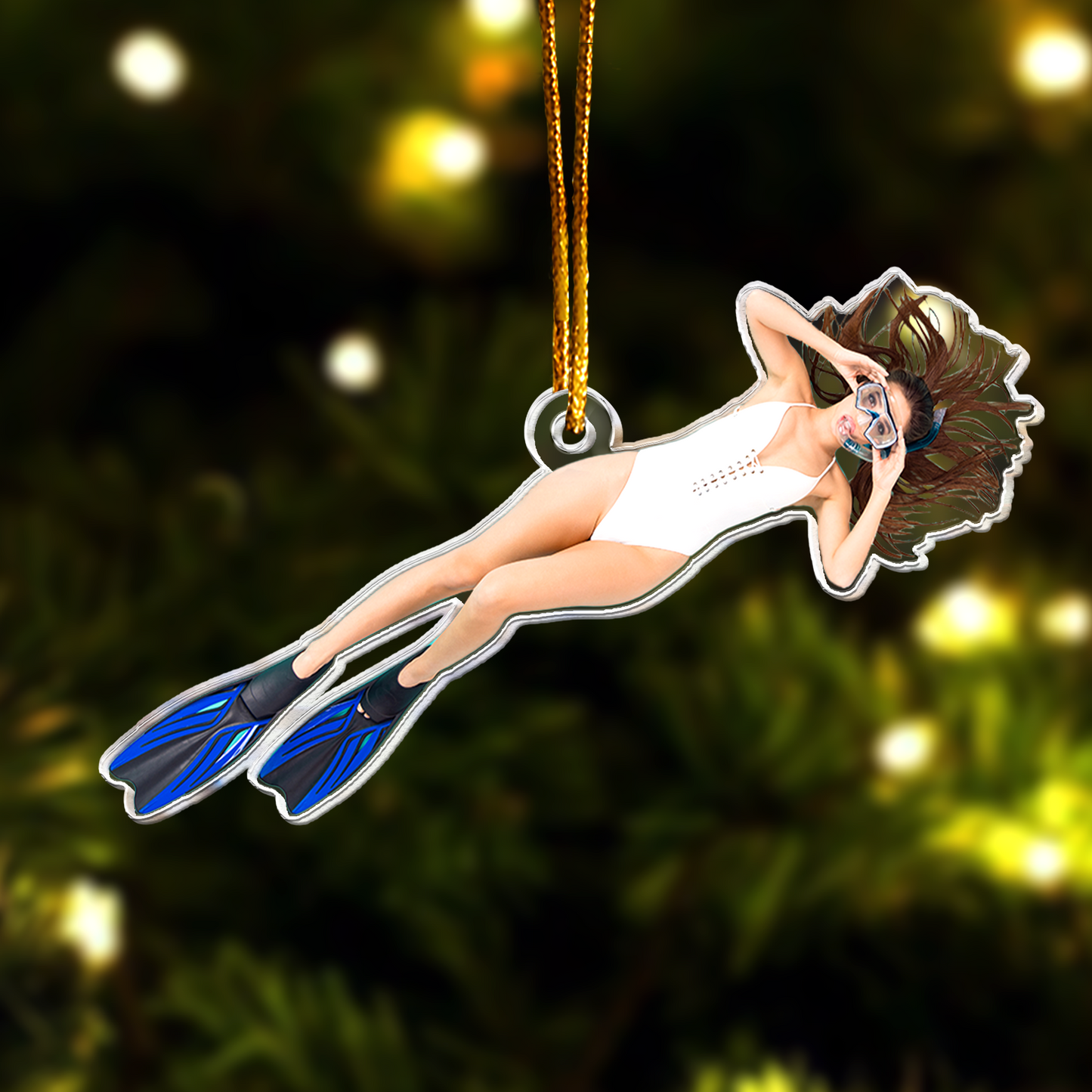 Scuba Diving Christmas Ornament For Diver - Personalized Acrylic Photo Ornament