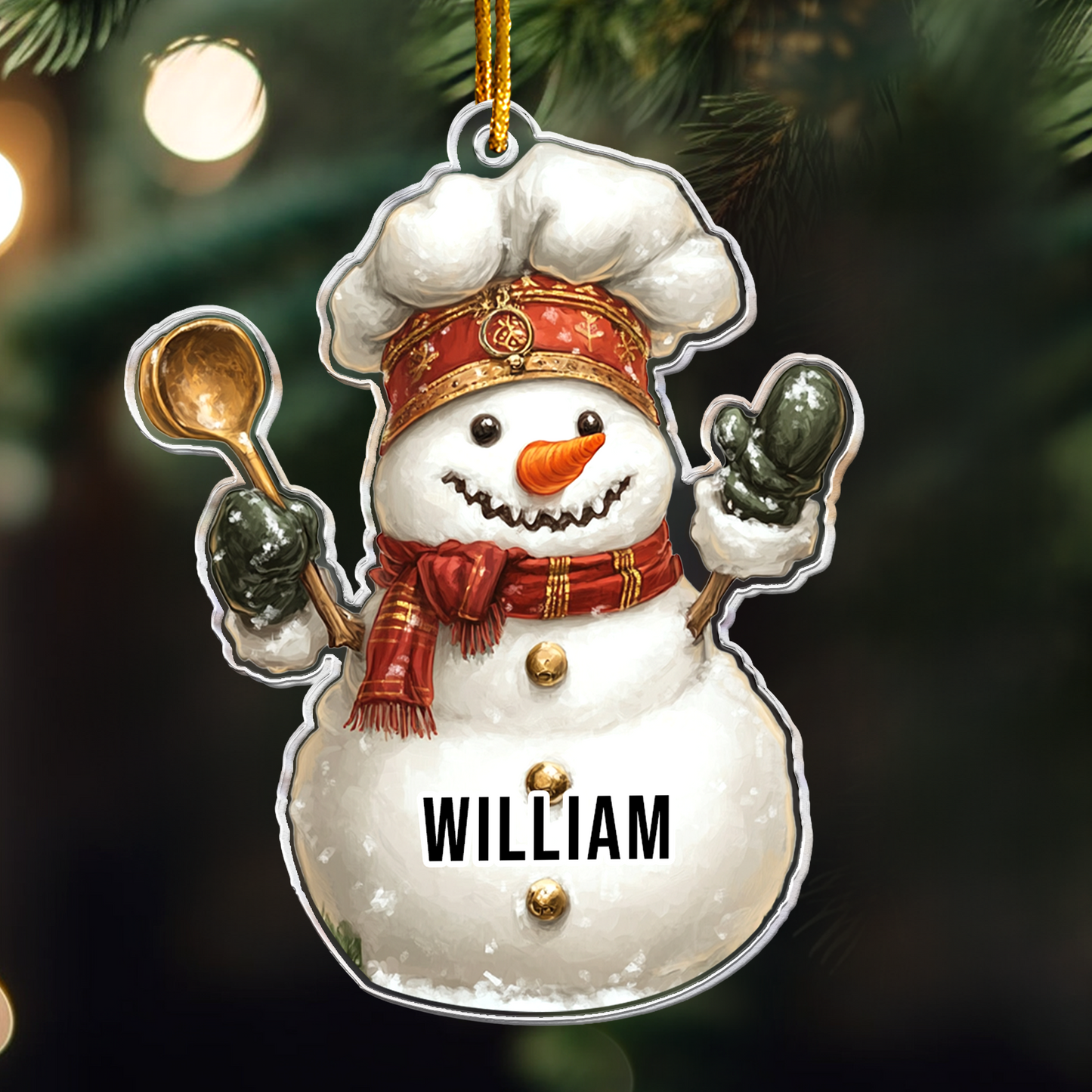 Chef Christmas Ornaments - Christmas Ornaments For Chefs - Personalized Acrylic Ornament