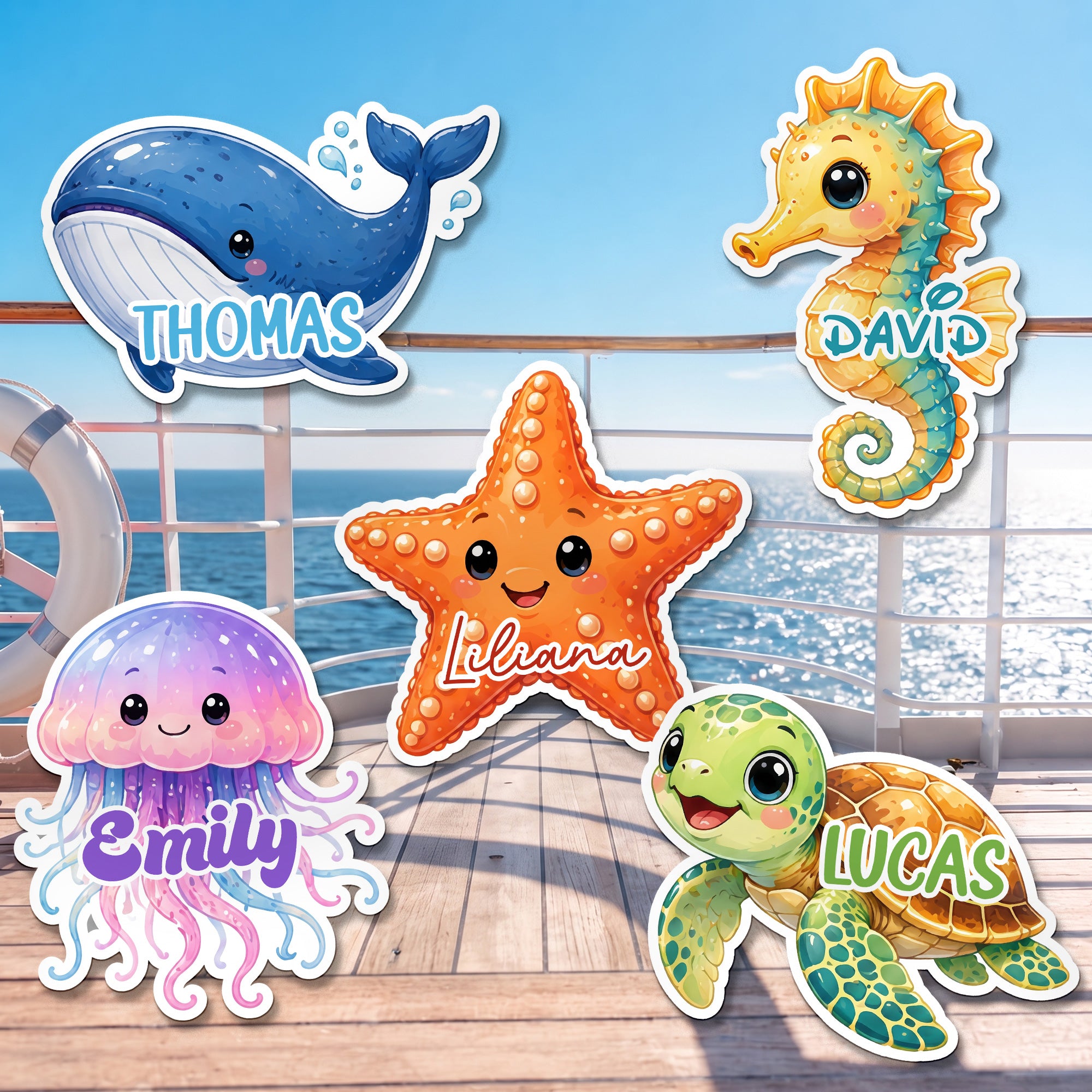 Sea-Creature-For-Kids-Cruise-Door-Signs-Stateroom-Decor-Cruising-Family-Vacation-Personalized-Magnet-2