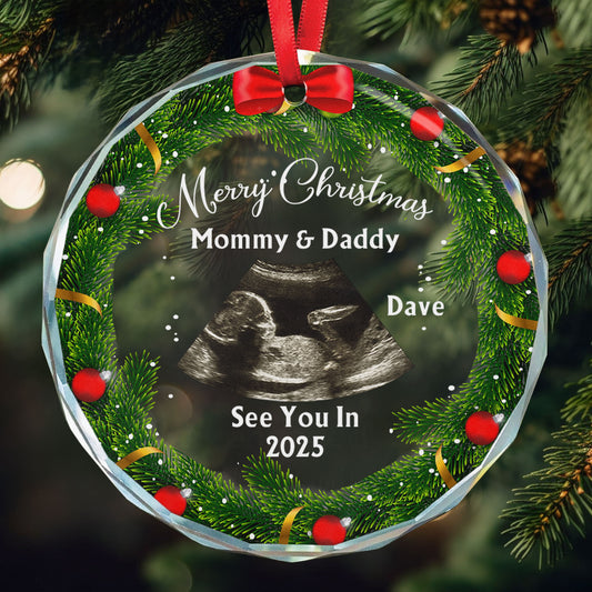 See You In Next Year - Personalized Glass Photo Ornament