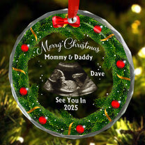 See You In Next Year - Personalized Glass Photo Ornament