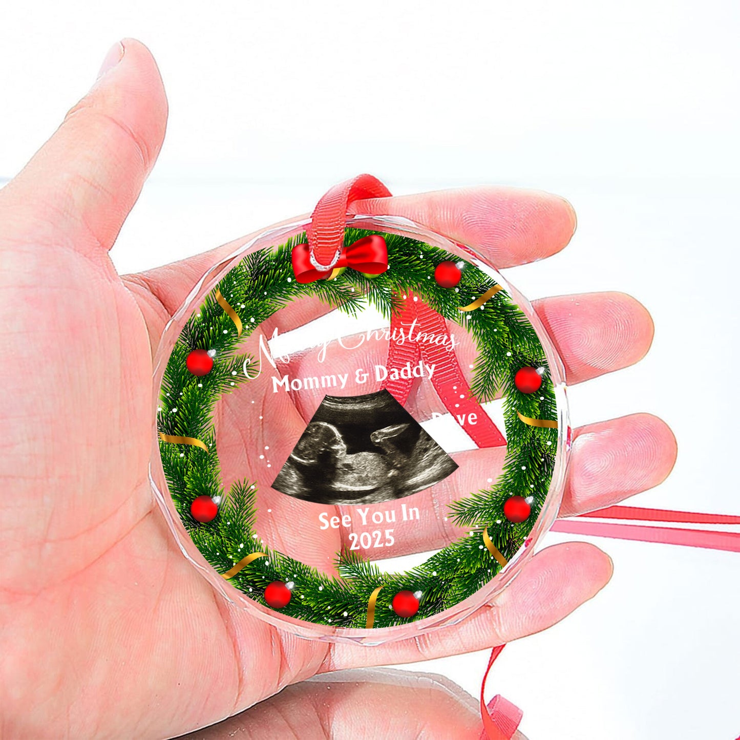 See You In Next Year - Personalized Glass Photo Ornament