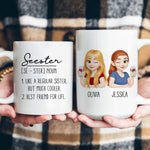 Seester Gift For Sister Definition Cute Cartoon - Personalized Mug