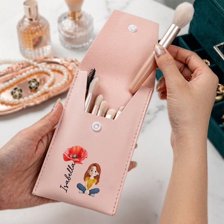 Self-Gift-Birth-Flower-With-Name-Personalized-Makeup-Brush-Bag-3