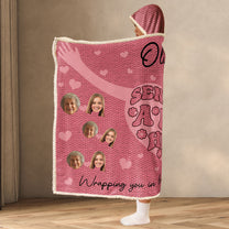 Sending A Big Hug - Personalized Photo Wearable Blanket Hoodie