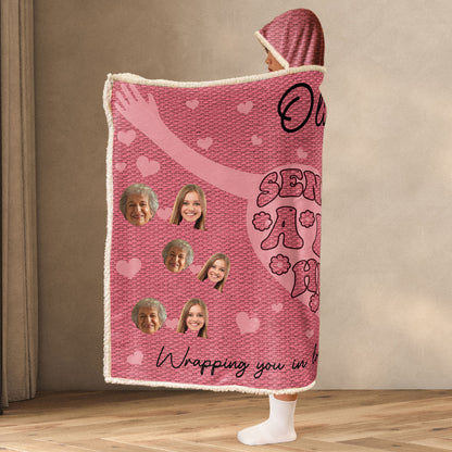 Sending A Big Hug - Personalized Photo Wearable Blanket Hoodie