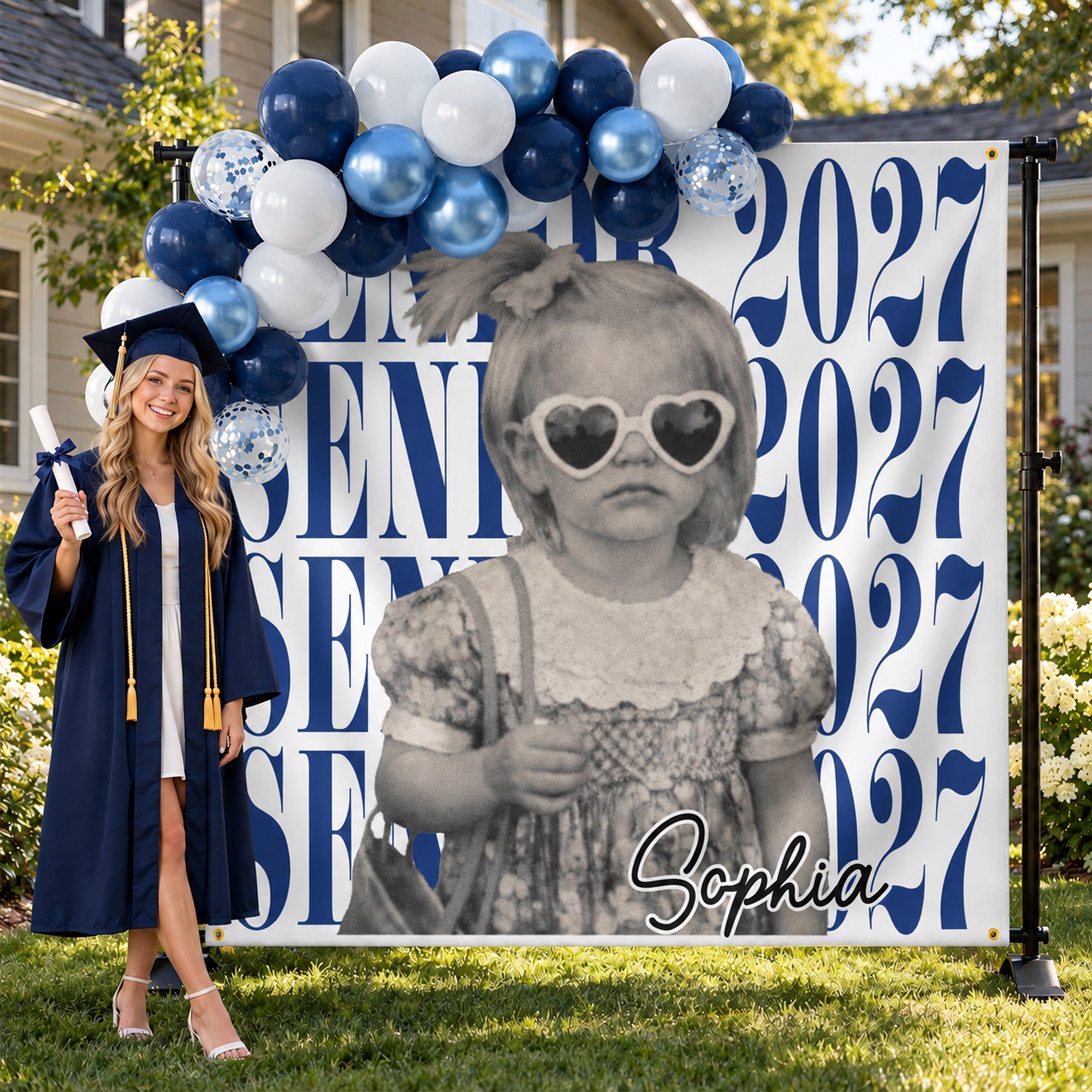 Senior Custom Vintage Photo - Personalized Backdrop
