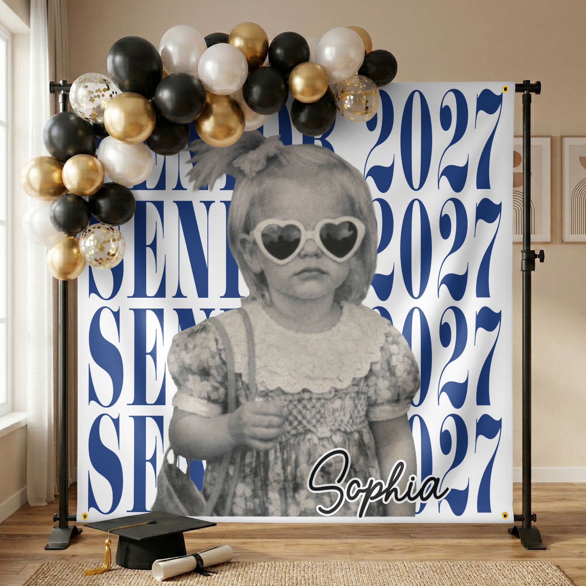 Senior Custom Vintage Photo - Personalized Backdrop