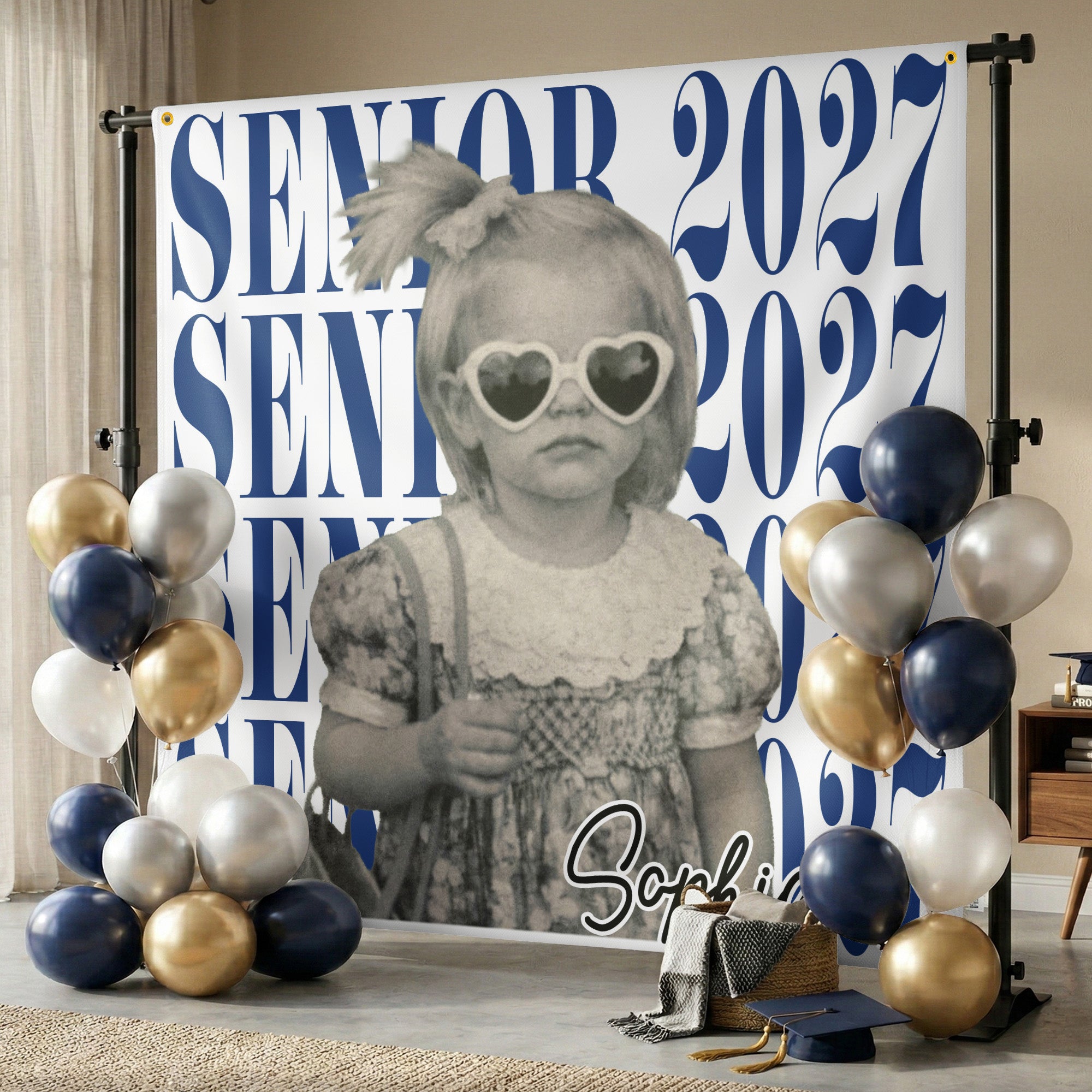 Senior Custom Vintage Photo - Personalized Backdrop