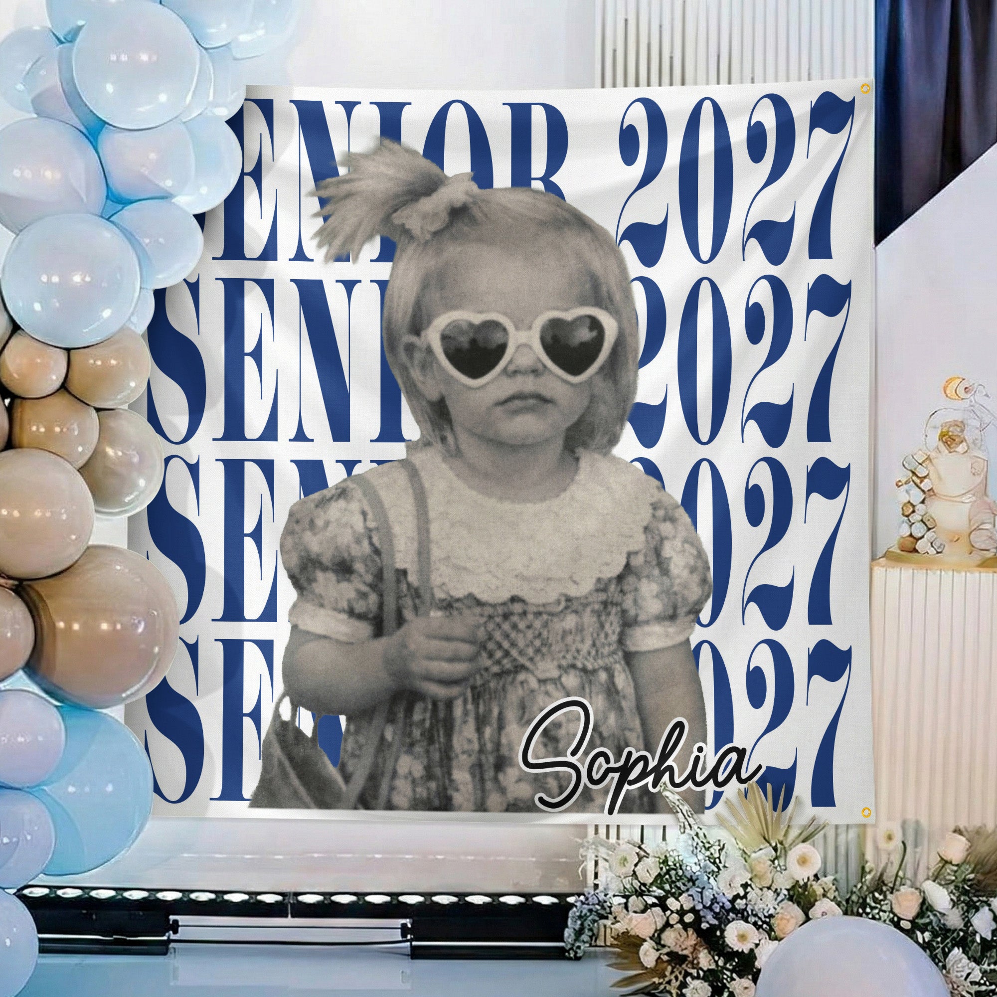 Senior Custom Vintage Photo - Personalized Backdrop
