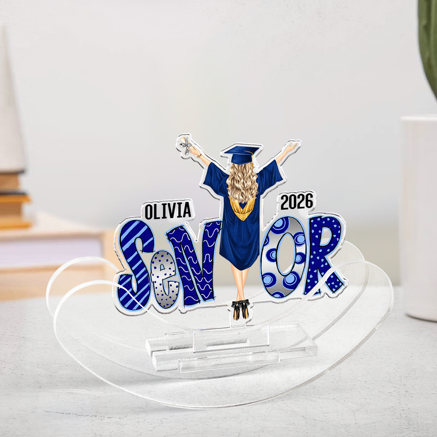 Senior - Personalized Acrylic Shaking Stand
