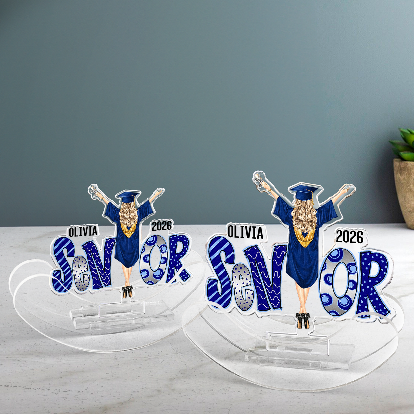 Senior - Personalized Acrylic Shaking Stand
