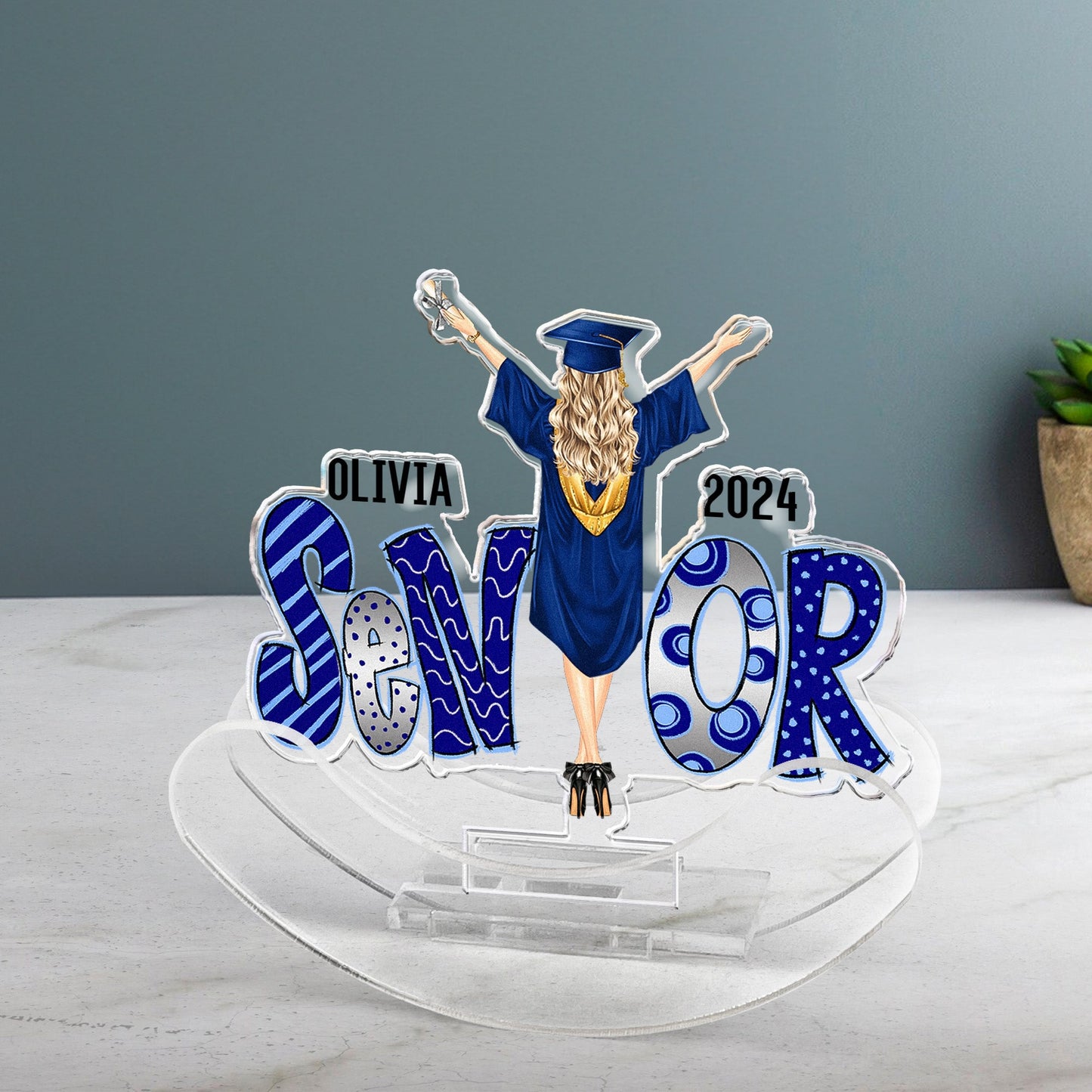 Senior - Personalized Acrylic Shaking Stand