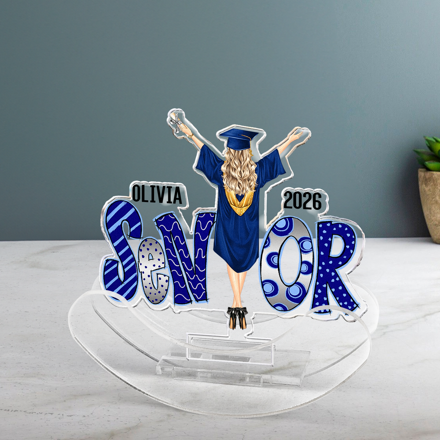 Senior - Personalized Acrylic Shaking Stand