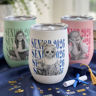 Senior Custom Vintage Photo - Personalized Wine Tumbler