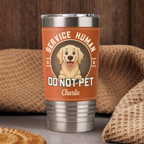 Service Human - Dog New Version - Personalized 20oz Leather Wrapped Tumbler