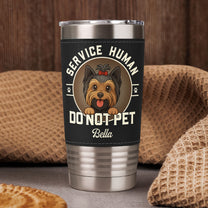 Service Human - Dog New Version - Personalized 20oz Leather Wrapped Tumbler