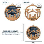 Set Of 5 Pieces Nativity Christmas With Music Sheet - Personalized Wooden Ornament