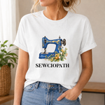 Sewciopath, Sewing Machine With Birth Flower Gift For Grandma, Mom , Sewing Lover - Personalized Shirt