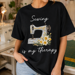 Sewciopath, Sewing Machine With Birth Flower Gift For Grandma, Mom , Sewing Lover - Personalized Shirt
