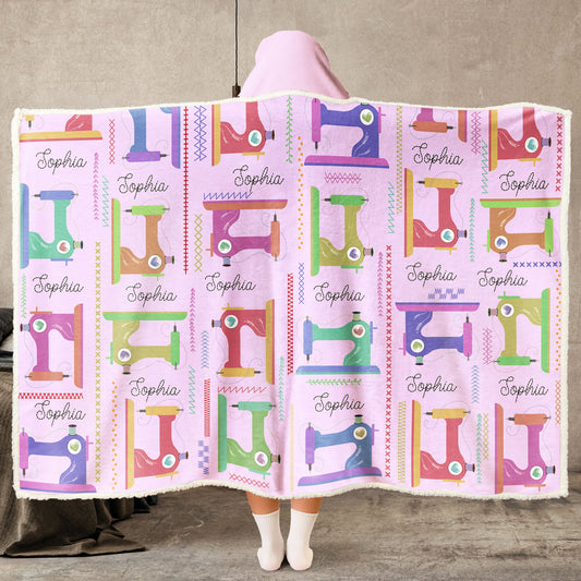 Sewing Lover, Custom Name - Personalized Wearable Blanket Hoodie