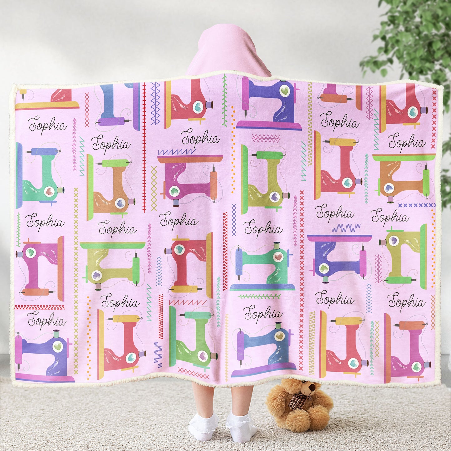 Sewing Lover, Custom Name - Personalized Wearable Blanket Hoodie