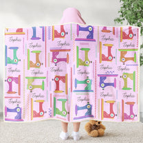 Sewing Lover, Custom Name - Personalized Wearable Blanket Hoodie