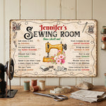 Sewing Room Thou Shalt Not… - Personalized Metal Sign