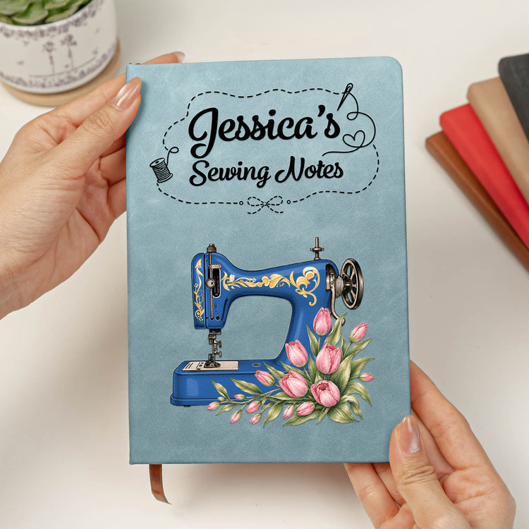 Sewing-Journal-Custom-Sewing-Machine,-Birth-Flower,-Name-Personalized-Journal-5