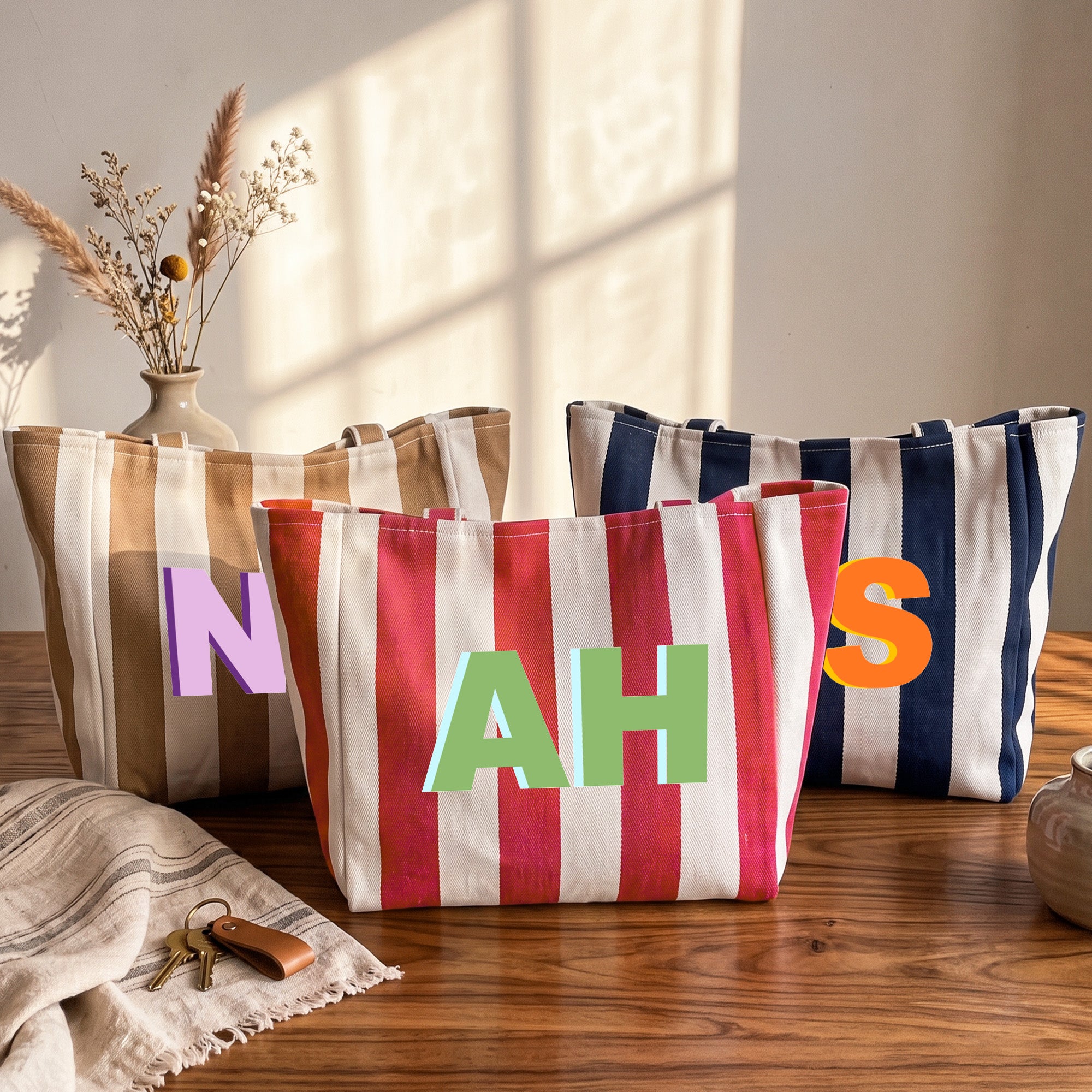 Shadow Custom Initials Gift For Her Friend Wife Sister Daughter - Personalized Tote Bag