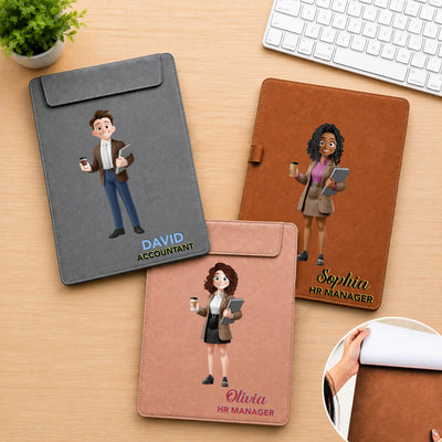Shadow Text Style With Cute Cartoon Gift For Coworker Thank You Appreciation Gift - Personalized Clipboard